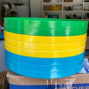 Vintage Heller Design by Massimo Vignelli Plates Melamine Multi Color Stackable…